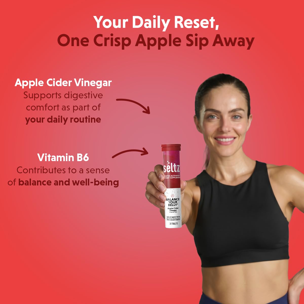 Seltz Apple Cider Vinegar Drink Tablets, 20 Count