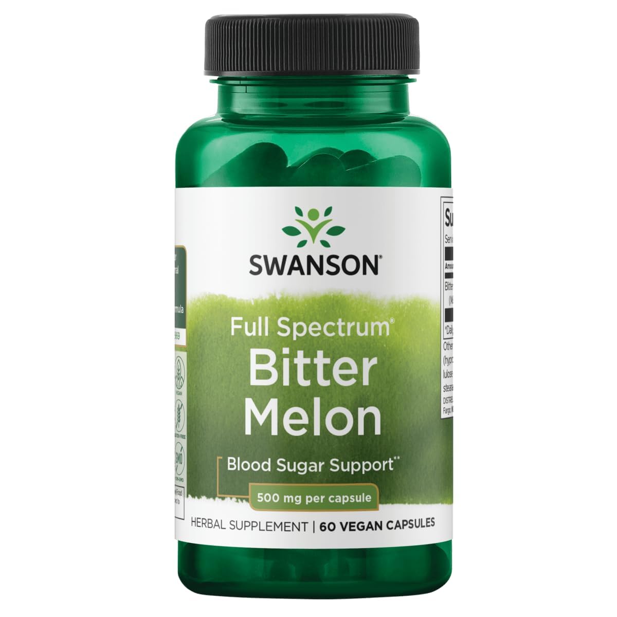 Swanson Full Spectrum Bitter Melon (Momordica) 500 Milligrams Capsules, 60 Count