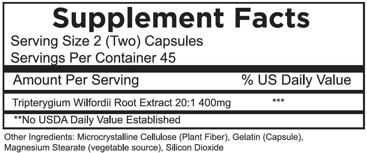 ThunderGodRoot.com Thunder God Vine Root 20:1 Supplement Capsules, 90 Count