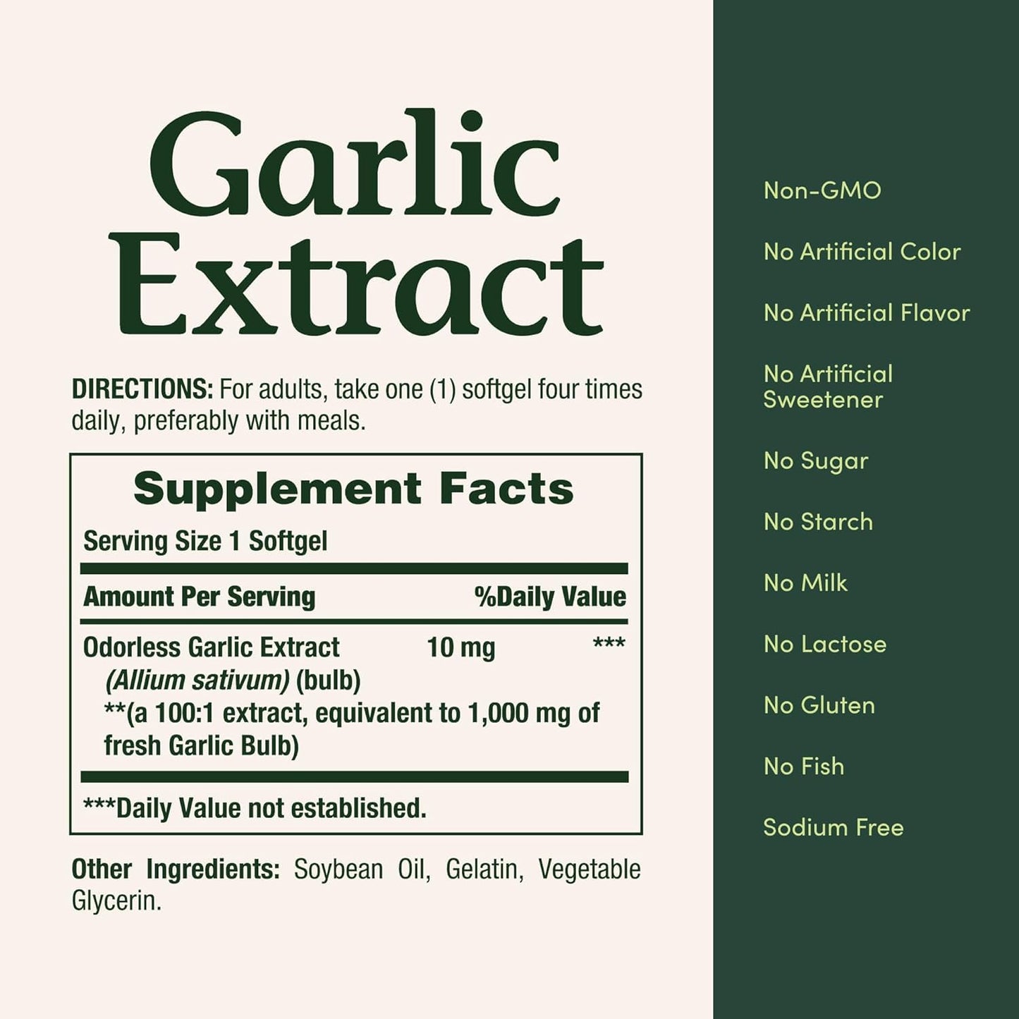 Nature's Bounty Garlic Extract Supplement 1000mg Softgels 300 Count
