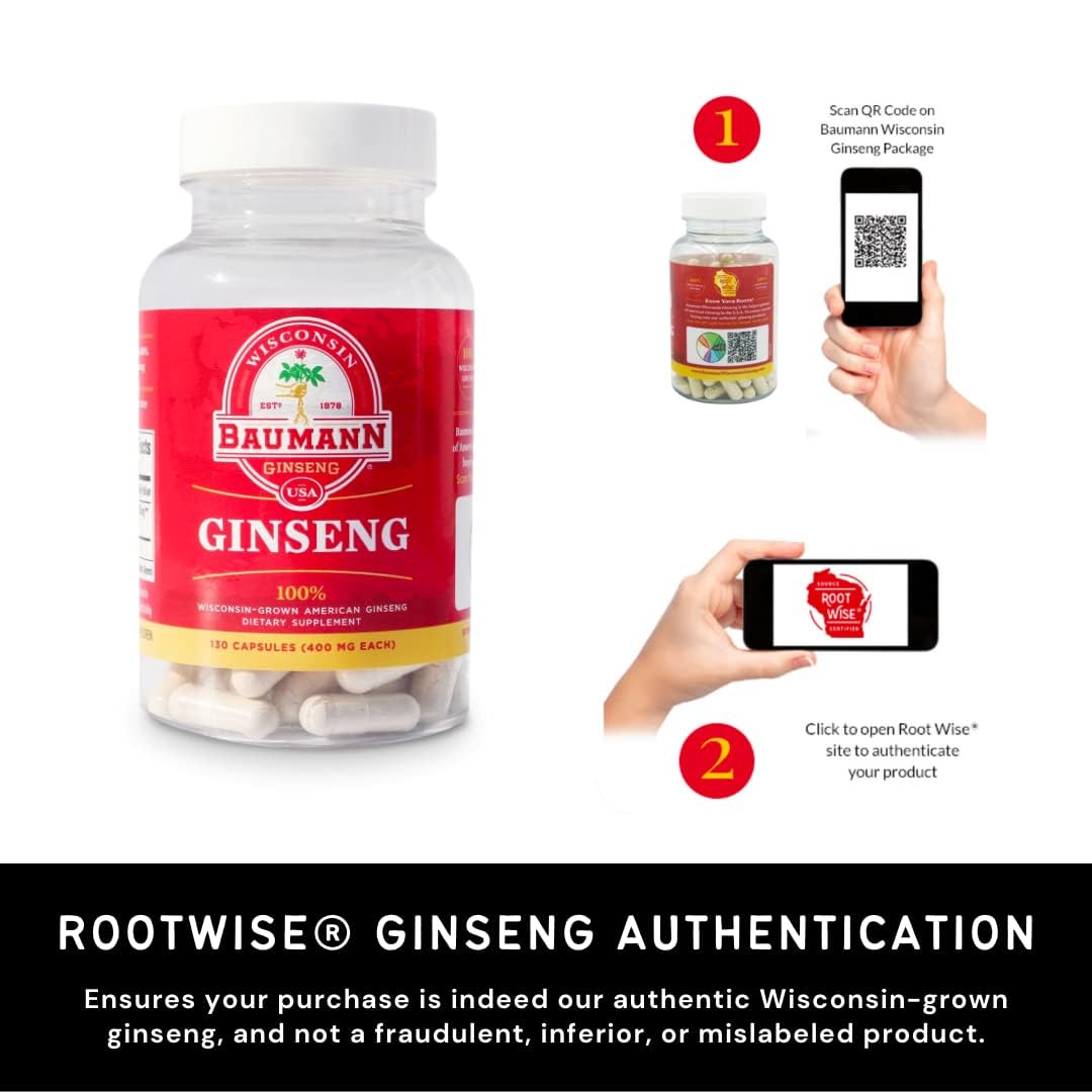 Baumann Wisconsin Ginseng Capsules 60 Capsules