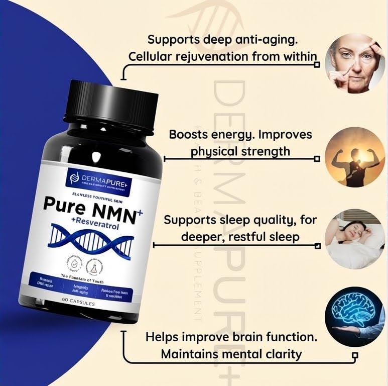 HVSun Dermapure NMN+ Supplement 4-in-1 Capsule, 60 Count