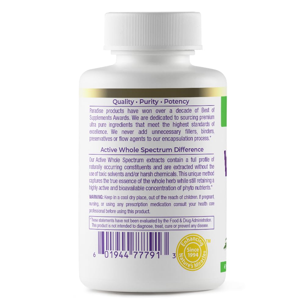 Paradise Herbs Valerian Root European Sourced Active Whole Spectrum Extract 60 Capsules