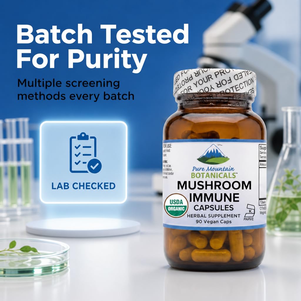 Pure Mountain Botanicals Mushroom Immune Support 90 Capsules