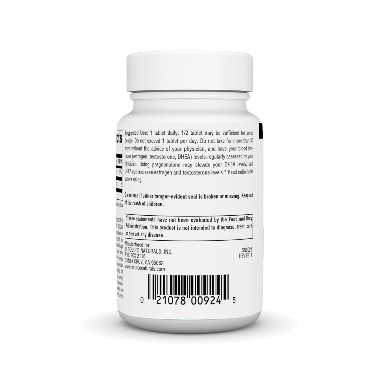 Source Naturals Pregnenolone 50mg Tablets, 60 Count