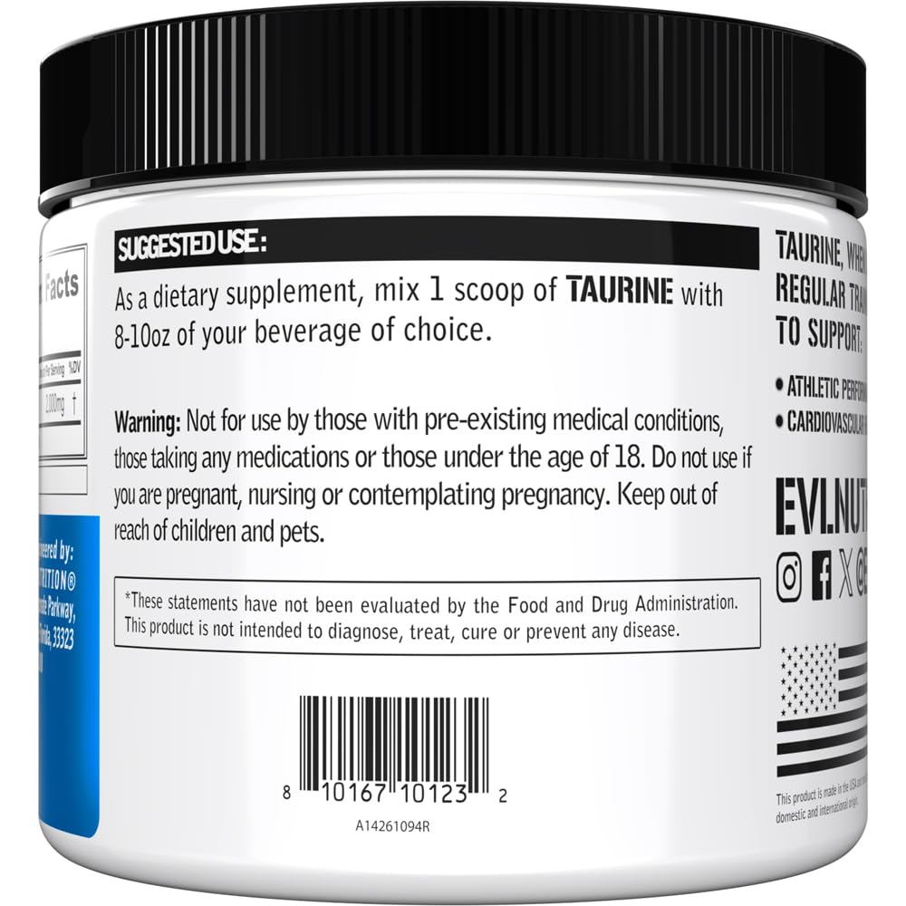 Evlution Taurine Powder 7.05 Ounce