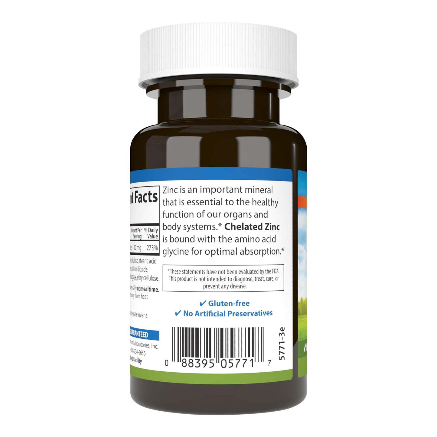 Carlson Chelated Zinc 30 mg, 100 Tablets