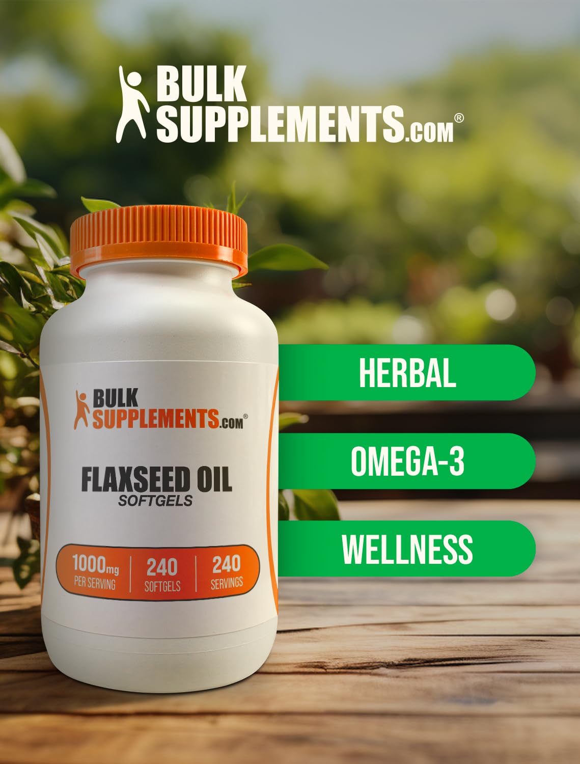 BulkSupplements Flaxseed Oil Softgels Softgel 240 Count