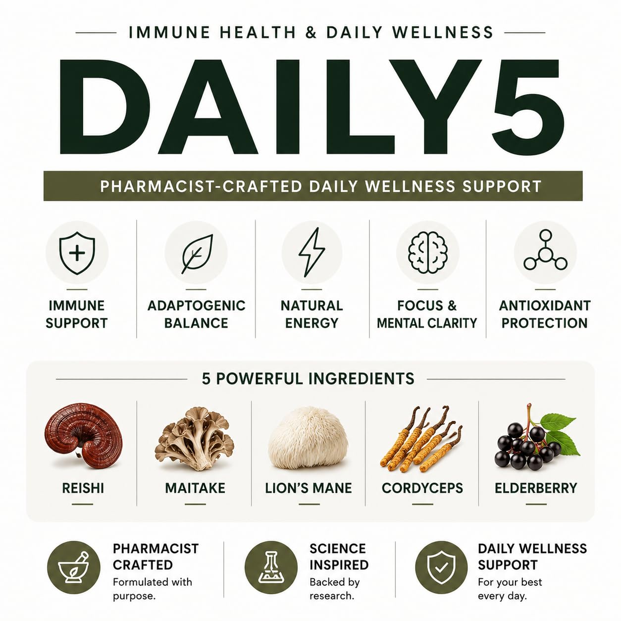 L & L Supplement Daily5 Essential Antioxidants Multivitamin for Men and Women – Pharmacist Formulated Daily Health Support – Gold Cap Edition 60 Capsules