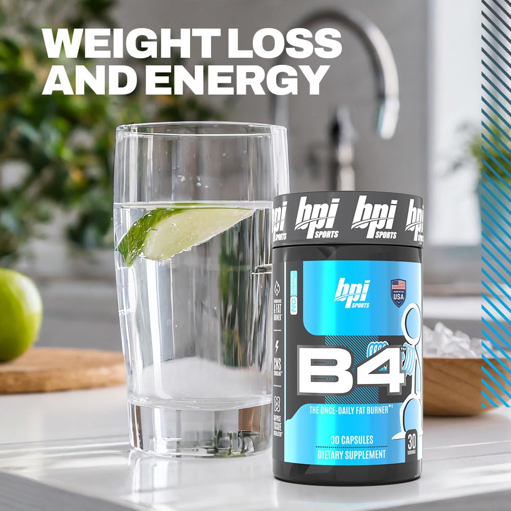 BPI Sports Nite Burn Nighttime Fat Burner & B4 Extra-Strength Fat Burner Capsules Bundle, 60 Servings