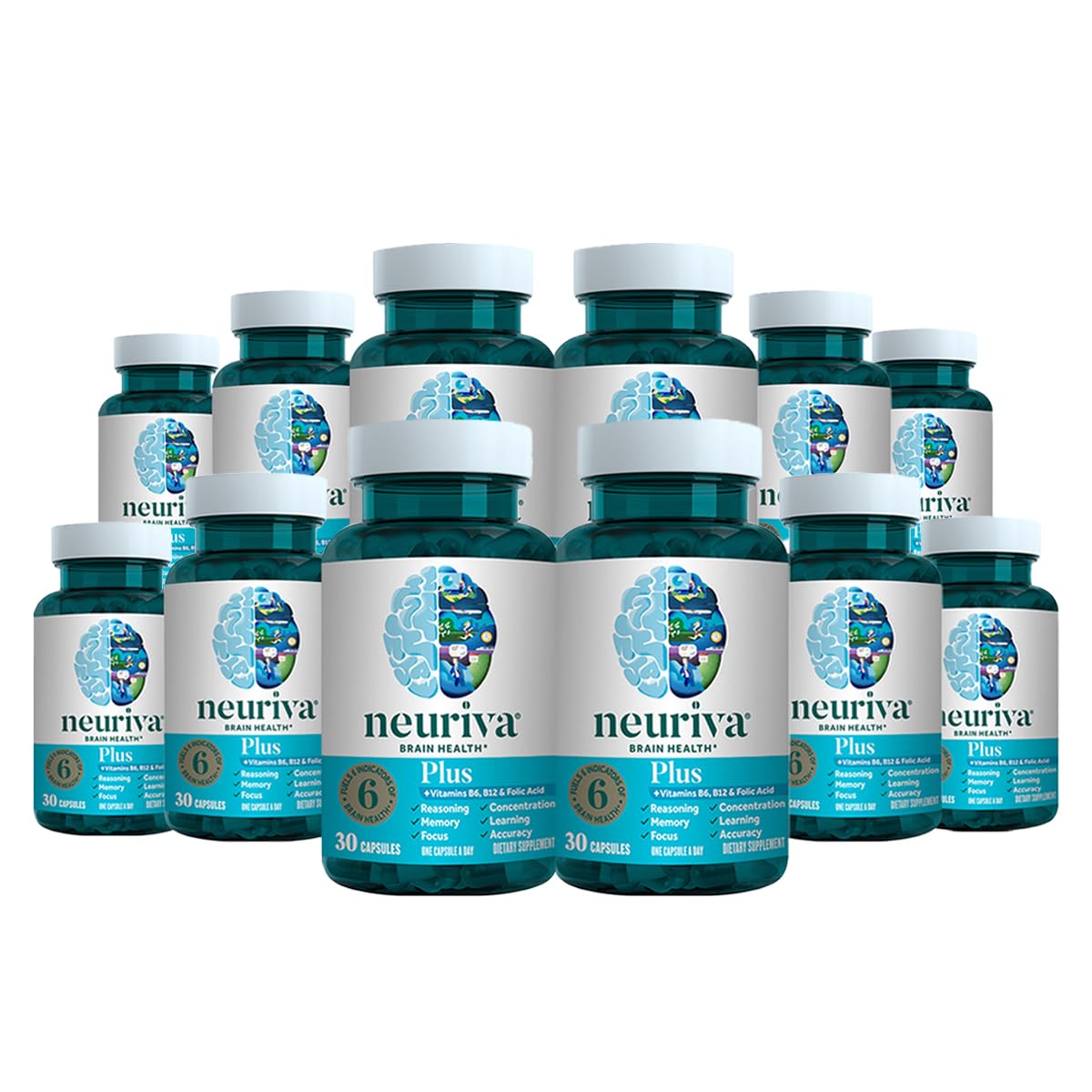 NEURIVA Plus Brain Supplement for Memory, Focus & Concentration Capsules, 360 Capsules