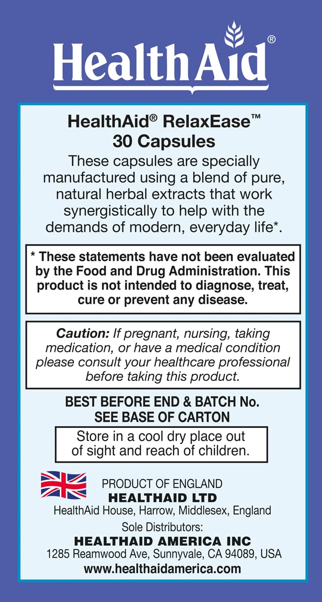 HealthAid RelaxEase Capsule 30 Count