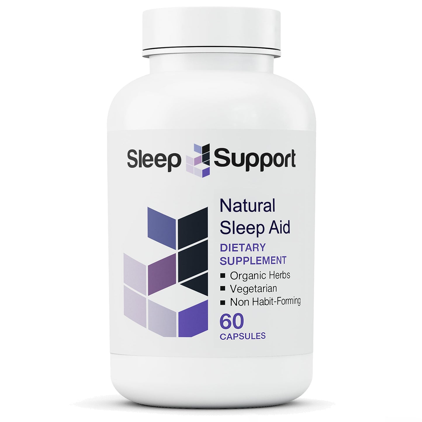 Vitamin Support Sleep Support for Adults with 5 Organic Herbs, L-Theanine, L-Tryptophan, Glycine, Magnesium & Melatonin Capsules, 60