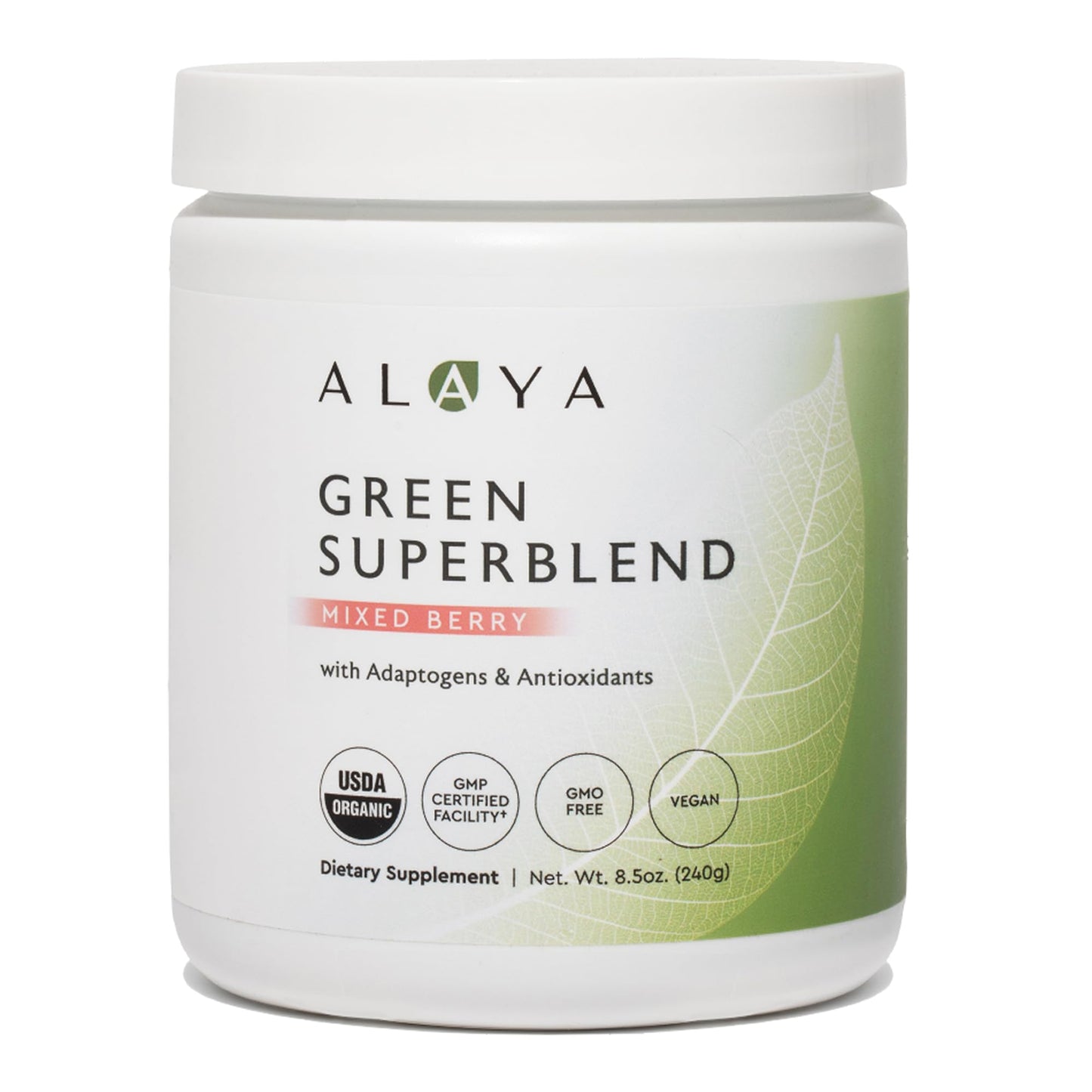 Alaya Naturals Organic Super Greens with Spirulina (Mixed Berry) Powder 8.5 Ounce