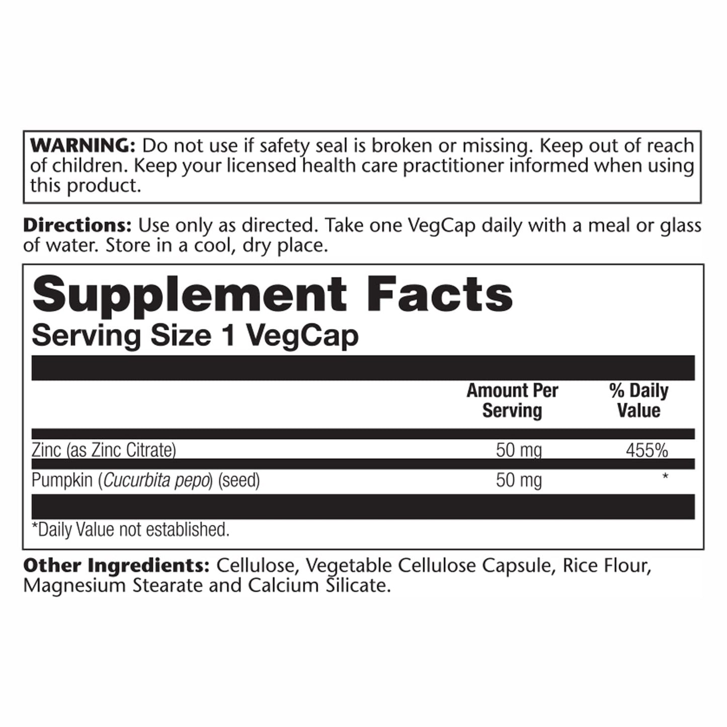 Solaray Zinc Citrate 50mg Capsule, 60 Count