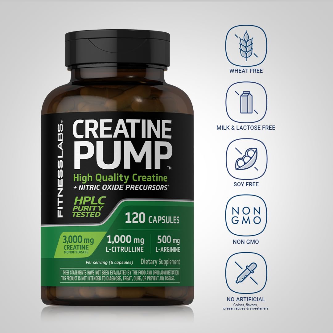 Fitness Labs Creatine Monohydrate Capsule 120 Count