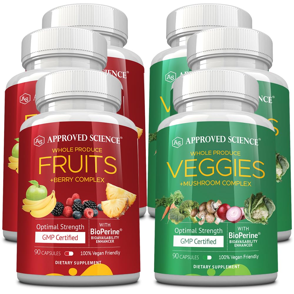 Approved Science Fruits & Veggies - 42 Whole Fruit and Veggie Supplement, 540 Capsules
