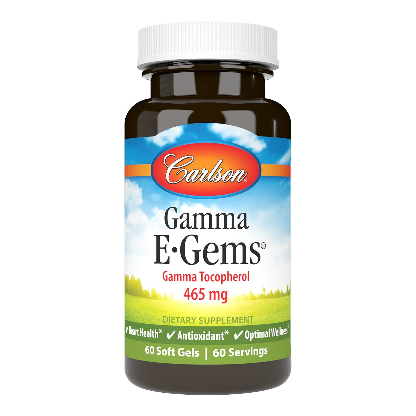 Carlson Gamma E-Gems Gamma Tocopherol 465 mg 60 Softgels
