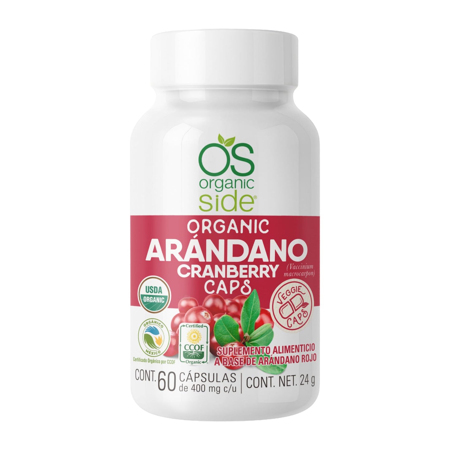 OS Organic Side Organic Cranberry Capsules 0.85 Ounce (Pack of 1)