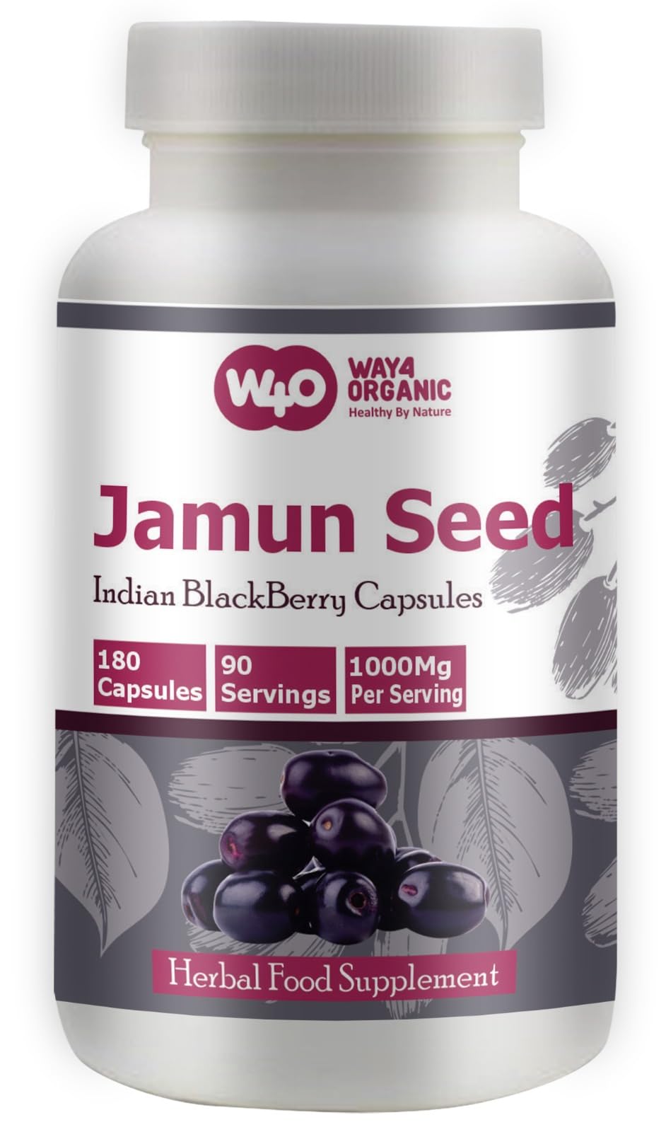 WAY 4 ORGANIC W4O Jamun Seed Capsules 1 Capsule