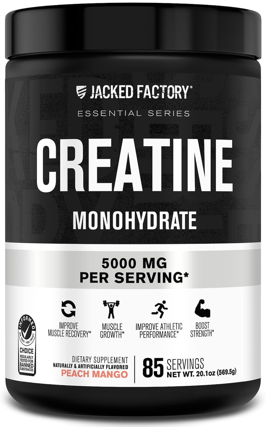 Jacked Factory Creatine Monohydrate Powder, 85 Servings