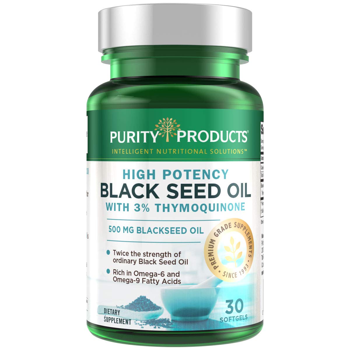 Purity Products High Potency Black Seed Oil Softgels 30 Mini Softgels