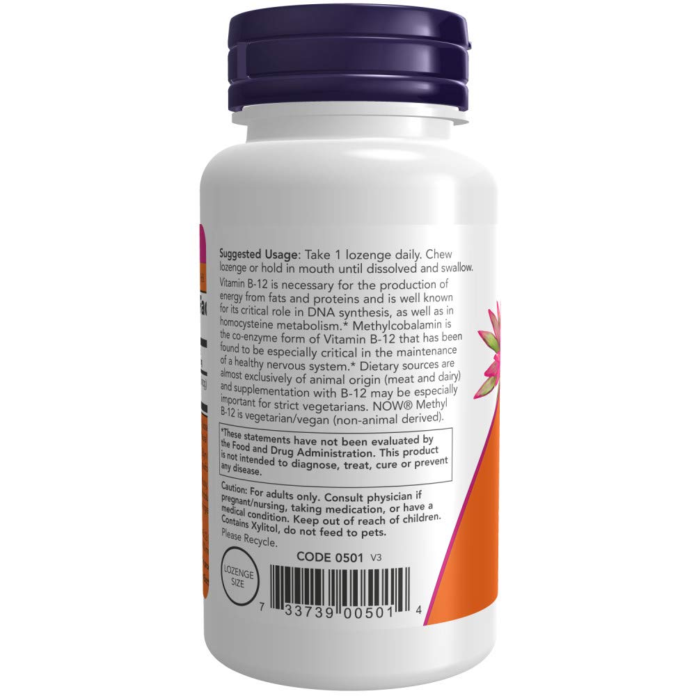 NOW Foods Methyl B-12 10000 mcg Lozenges, 120 Count