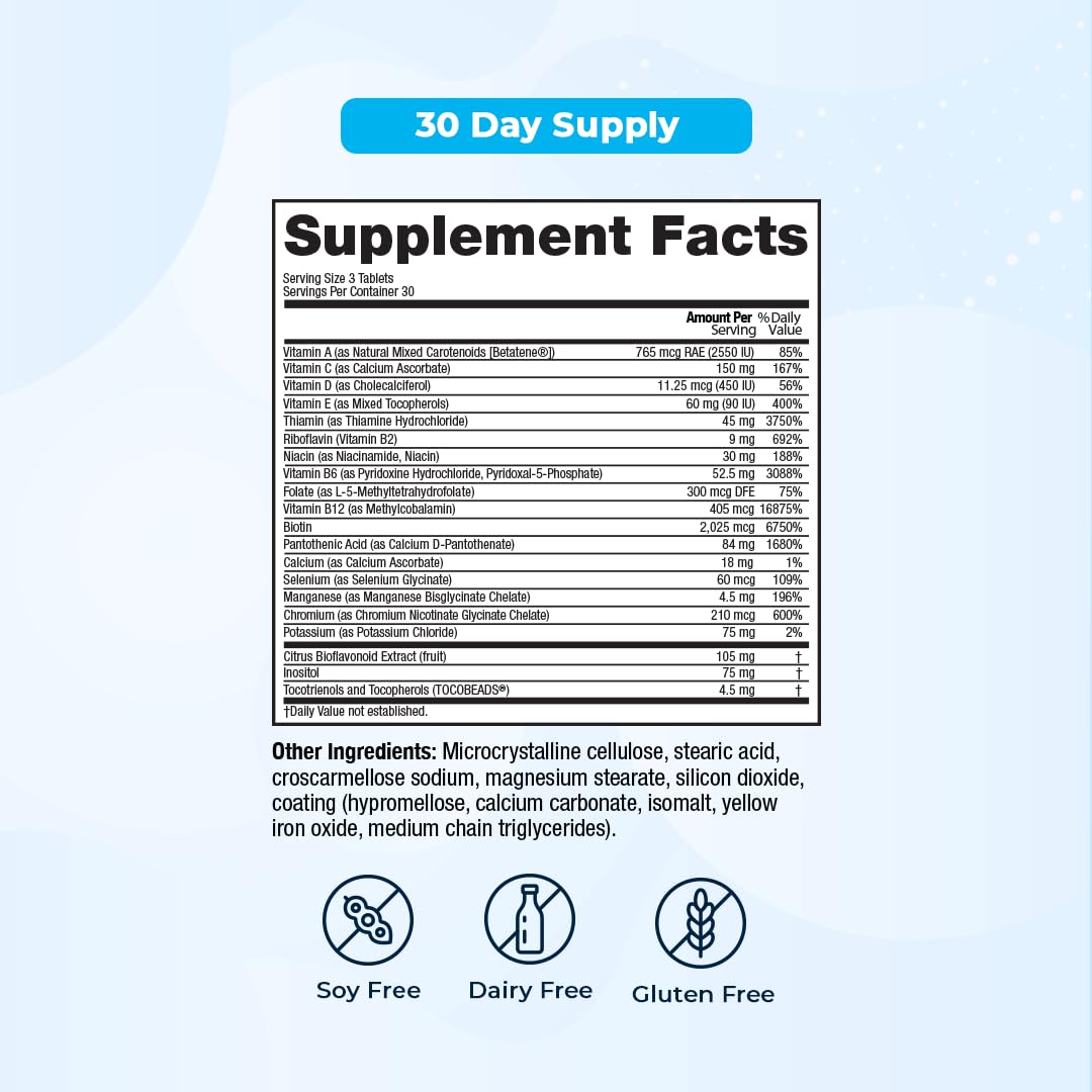 VitaMedica Energy Support Multivitamin with B Complex Tablets, 90 Count