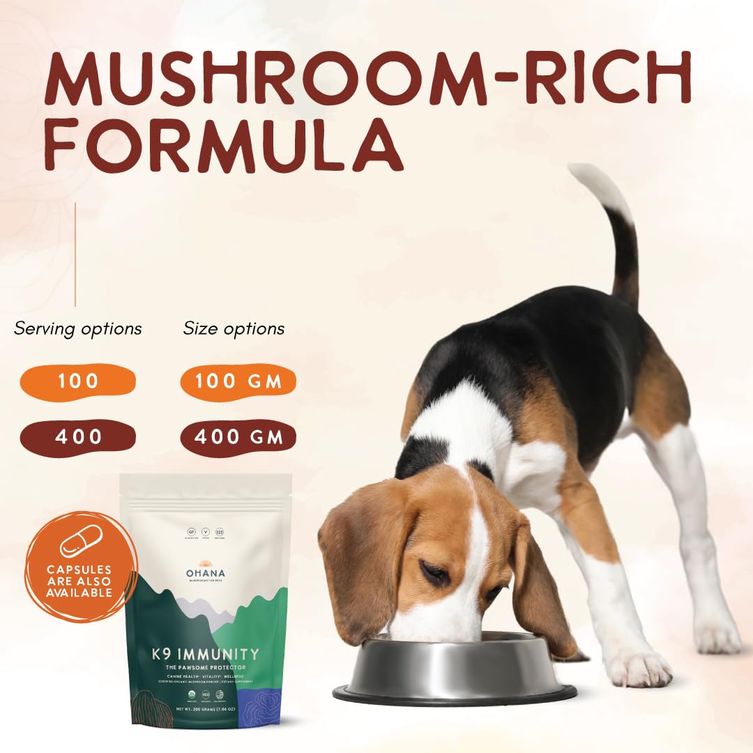 Ohana Mushrooms K9 Immunity Dog Supplement Powder, 100