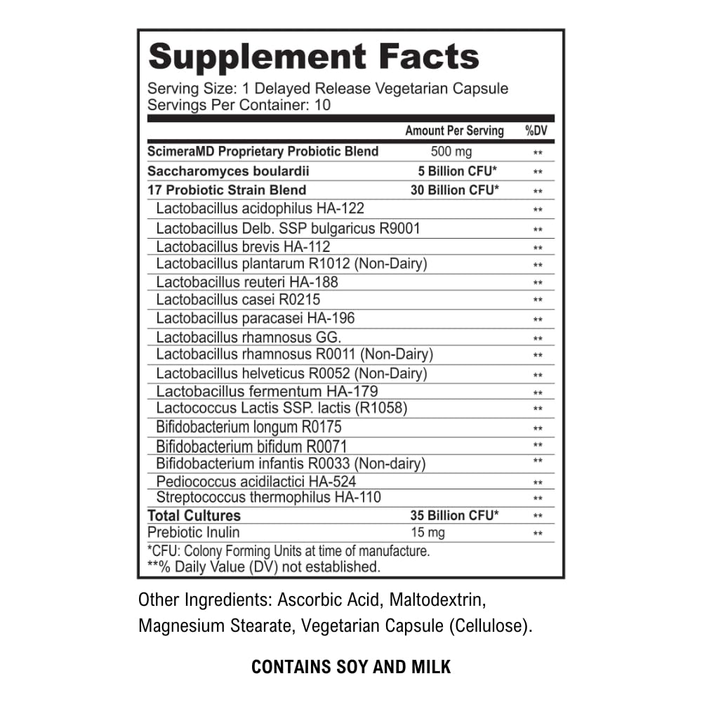 Scimera Bioscience Asprega ProPac Probiotics and Prebiotics Supplement Capsule, 10 Count