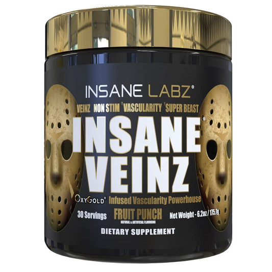 Insane Labz Insane Veinz Gold Nitric Oxide Non Stimulant Pre Workout Powder, 6.2 Ounce