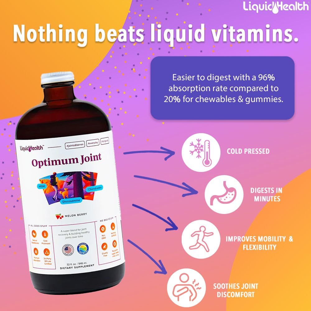 LIQUIDHEALTH Optimum Joint Glucosamine Chondroitin Supplement & Multivitamin Bundle (Powder)