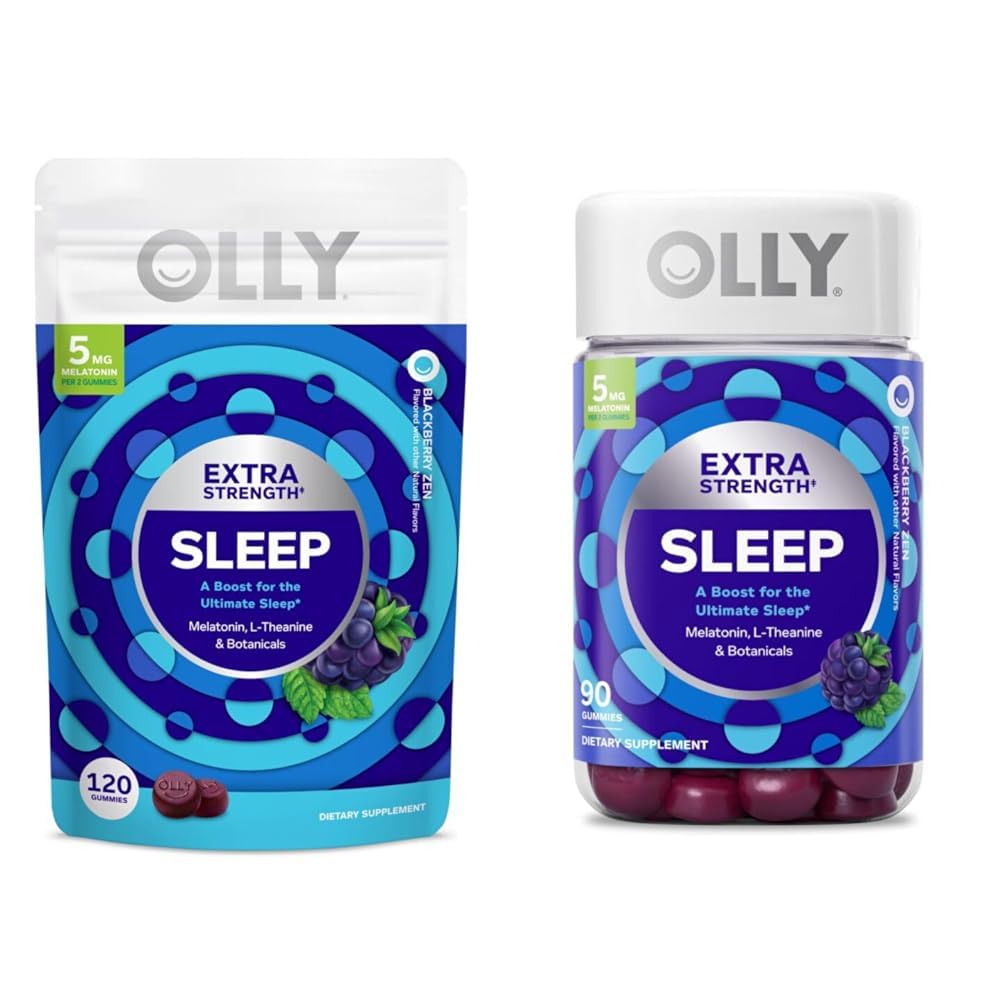 OLLY Extra Strength Sleep Gummies with Melatonin, L-Theanine and Botanicals, 210 Gummies