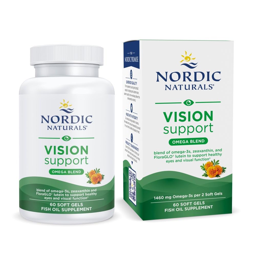 Nordic Naturals Vision Support w/Lutein, Zeaxanthin & FloraGLO Softgels, 60 Count