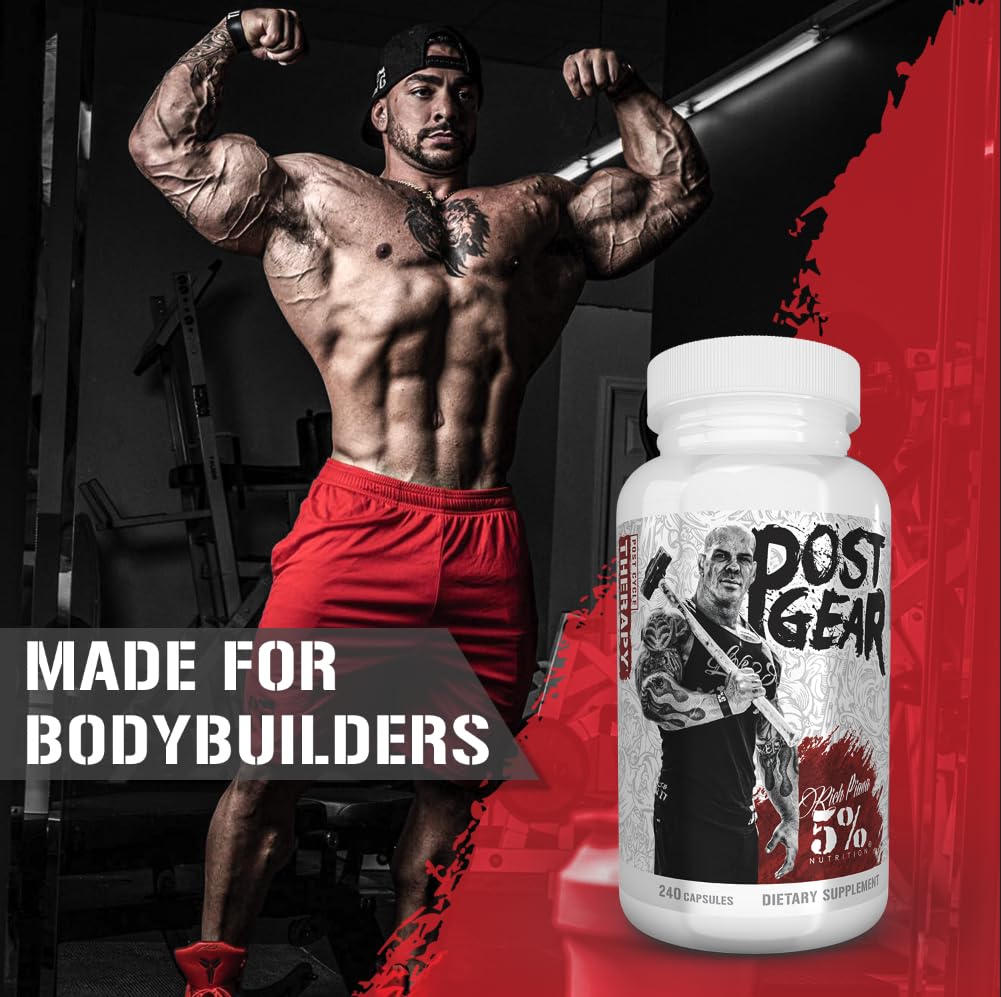 5% Nutrition Rich Piana Post Gear PCT Support Booster Capsule 240 Count