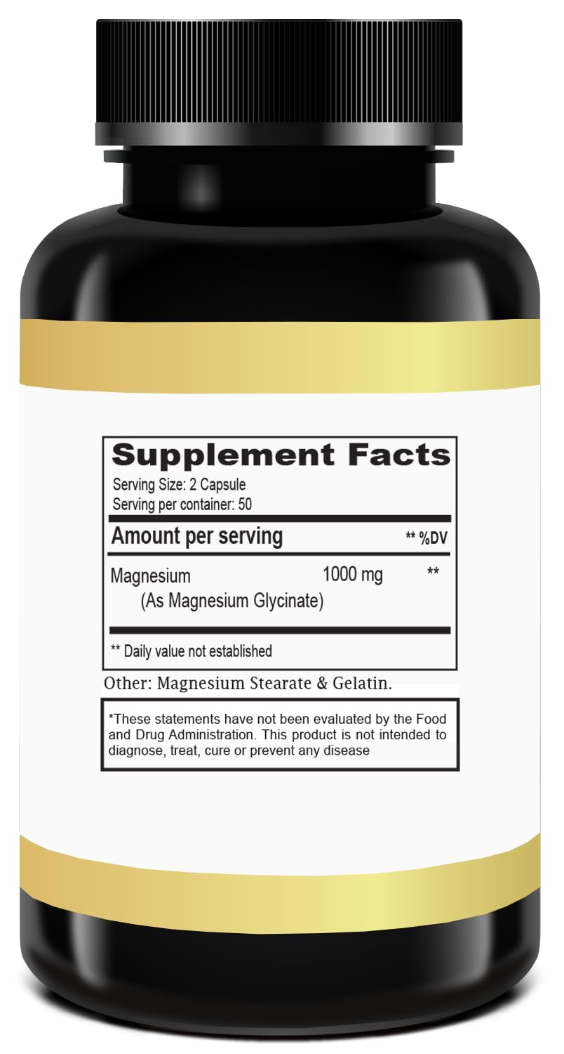 DRA. ANNA Magnesium Glycinate 500mg Capsule, 100 Count