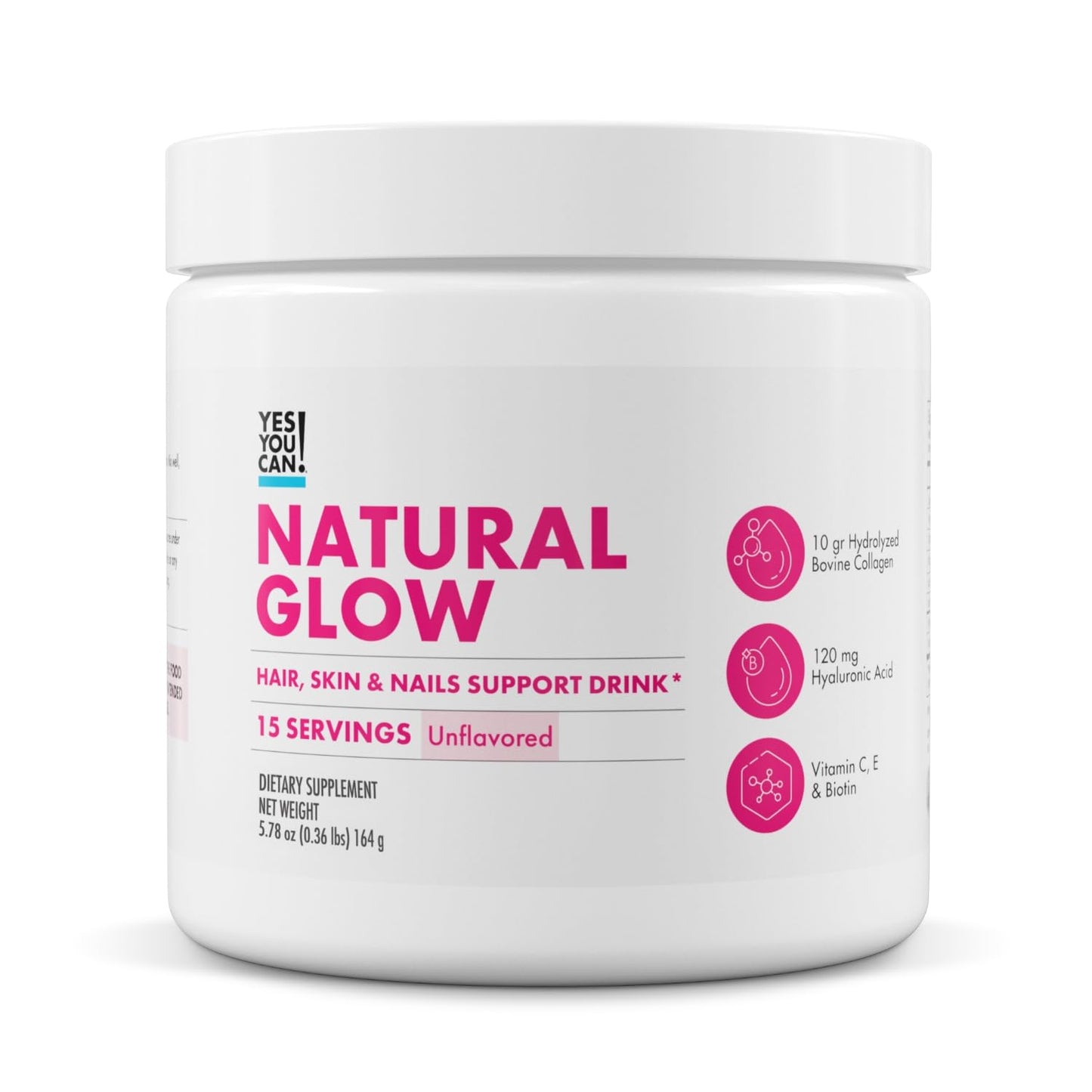Yes You Can! Natural Glow Beauty Collagen Powder 6 oz