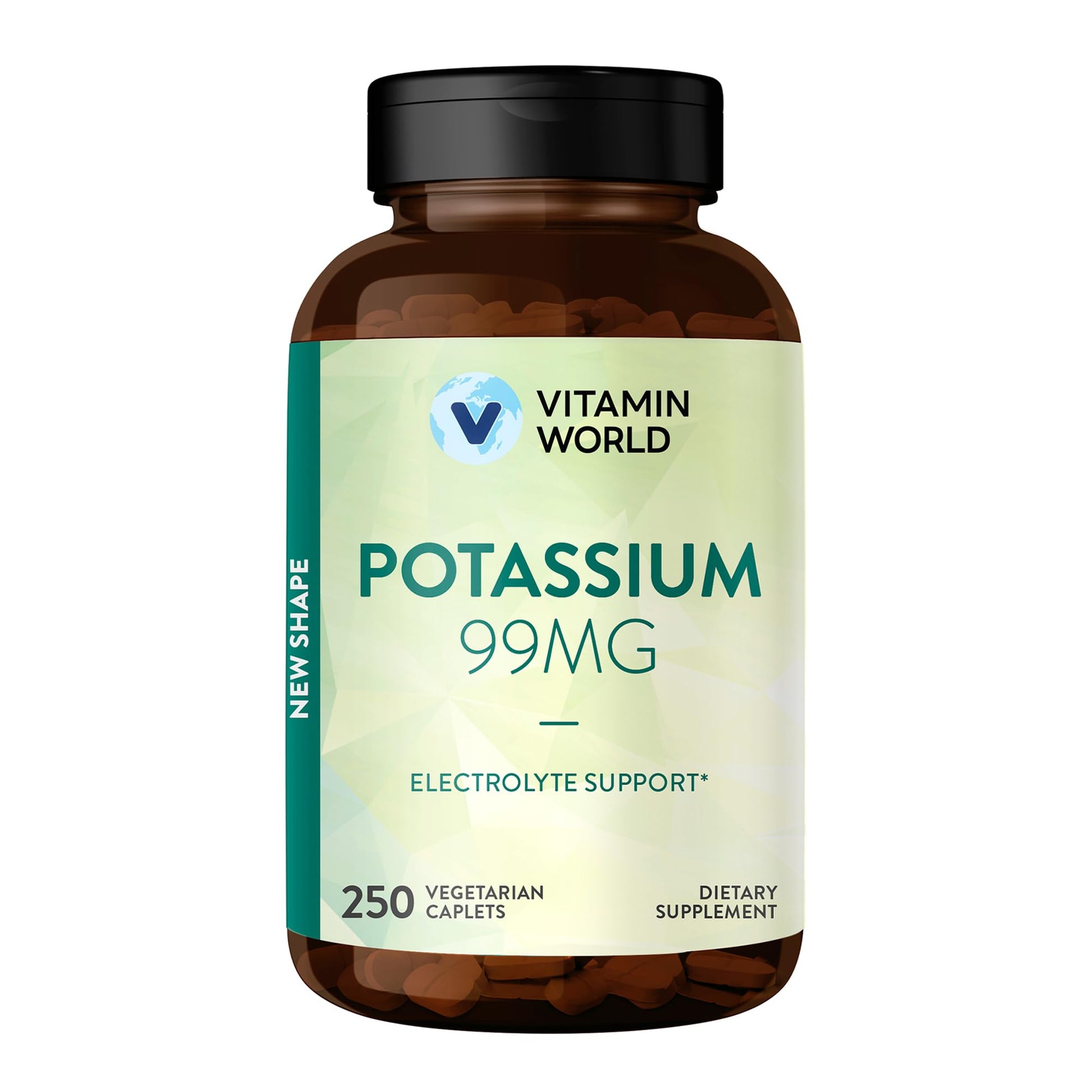 Vitamin World Potassium 99 mg Caplets, 250 Count
