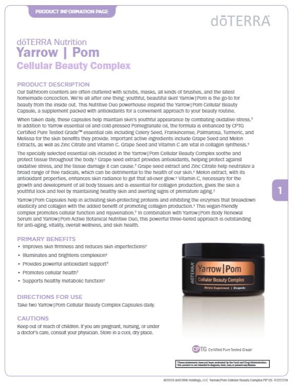 doTERRA Yarrow Pom Capsules 60 Count