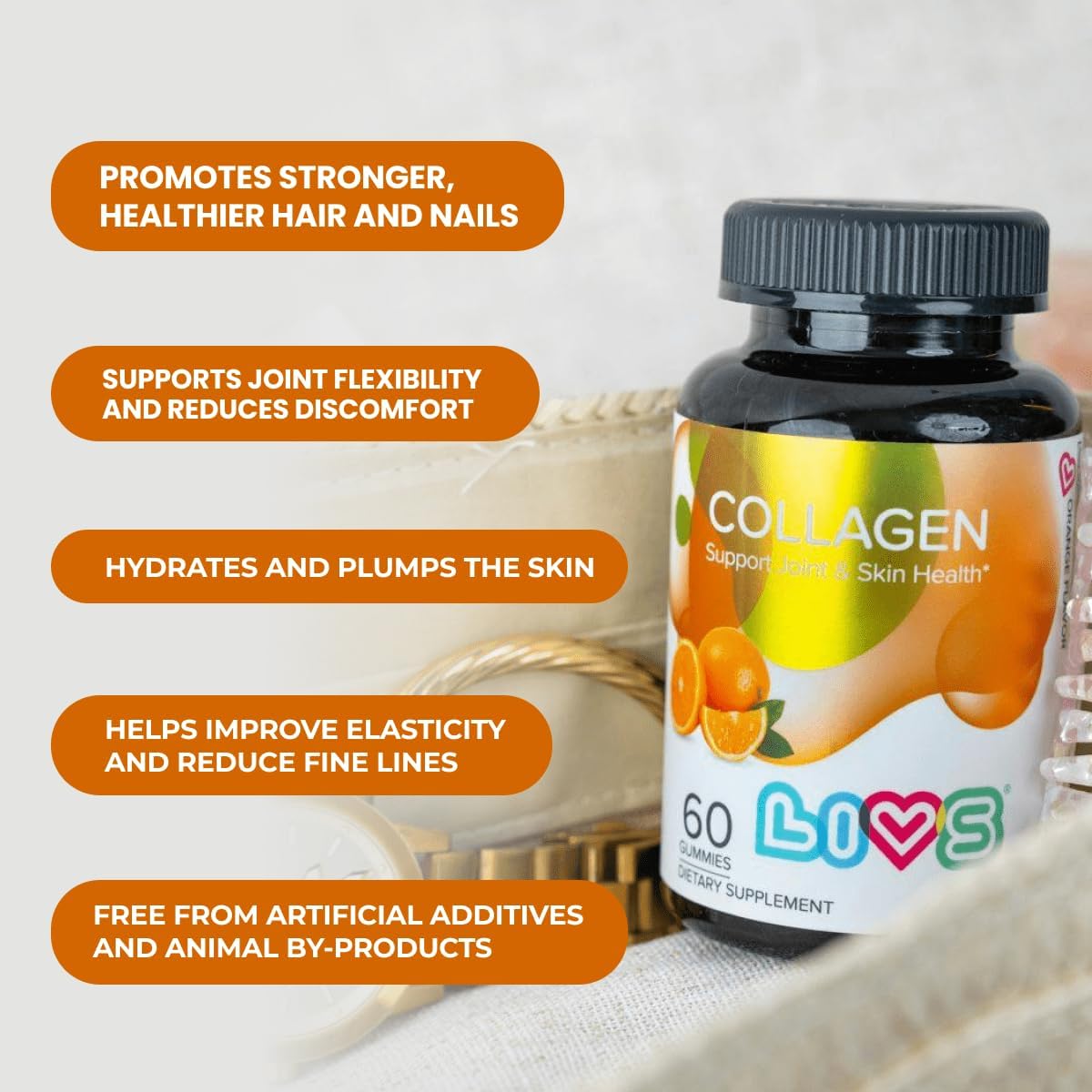 LIVS Marine Collagen Gummies, 60 Gummies