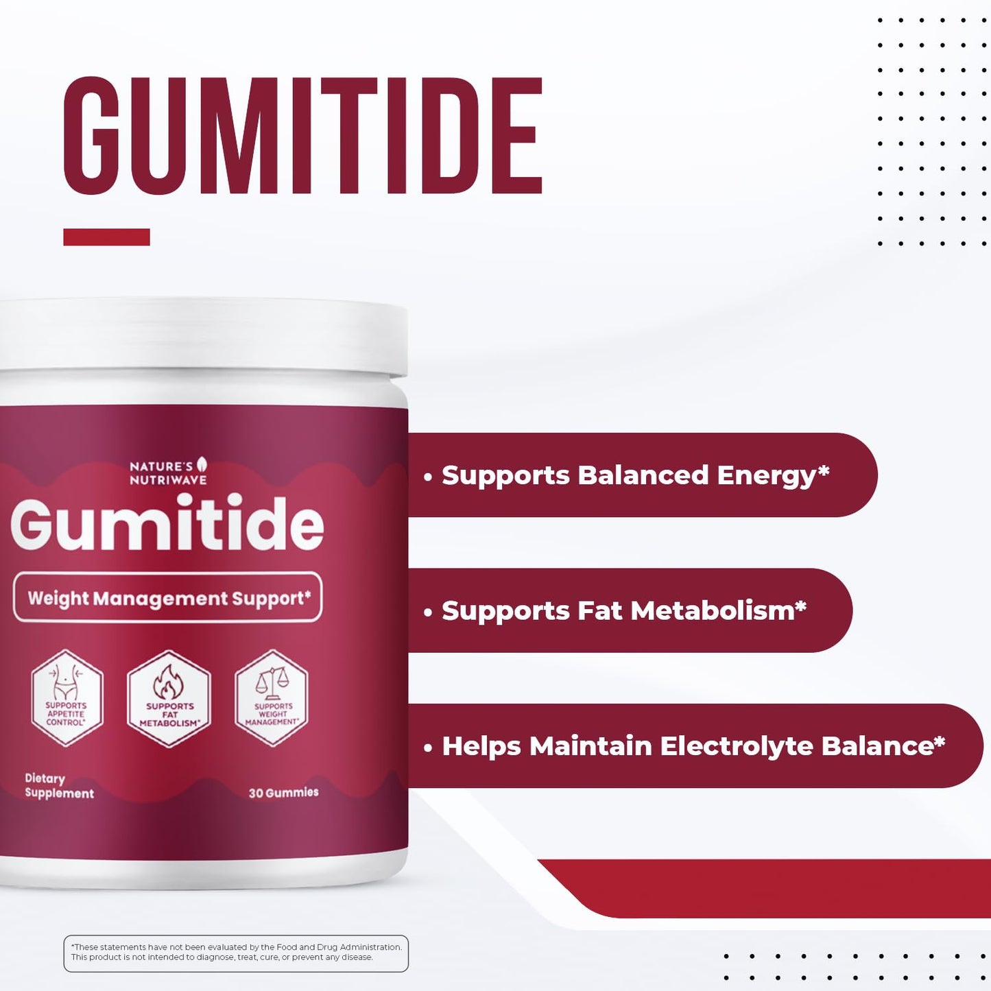Nature’s NutriWave Gumitide ACV & BHB Wellness Gummies, 30 Gummies