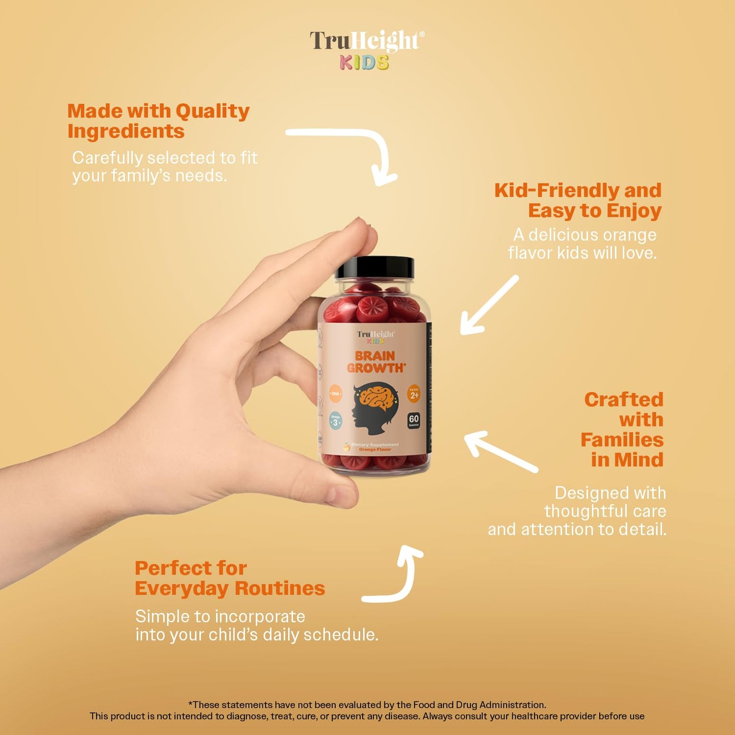 TruHeight Kids Brain Growth Gummies 60 Count