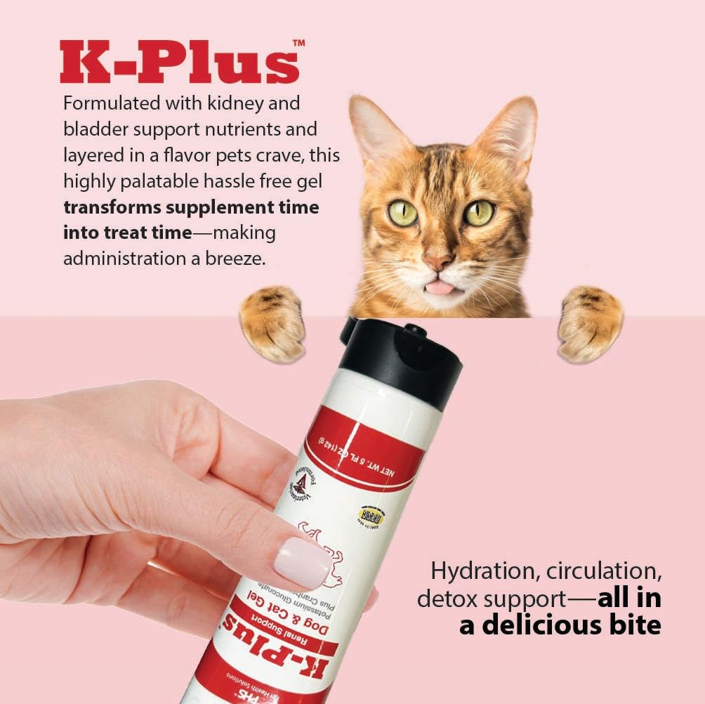 Pet Health Solutions K-Plus Potassium Gluconate Renal Gel Plus Cranberry and EPA for Dogs and Cats Powder 1 Count