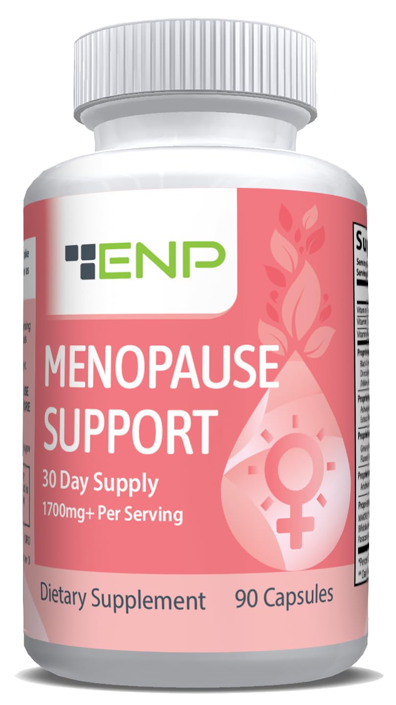 ENP Menopause Support for Women with Black Cohosh, Red Clover and Prebiotic Blend Capsule 1 Count