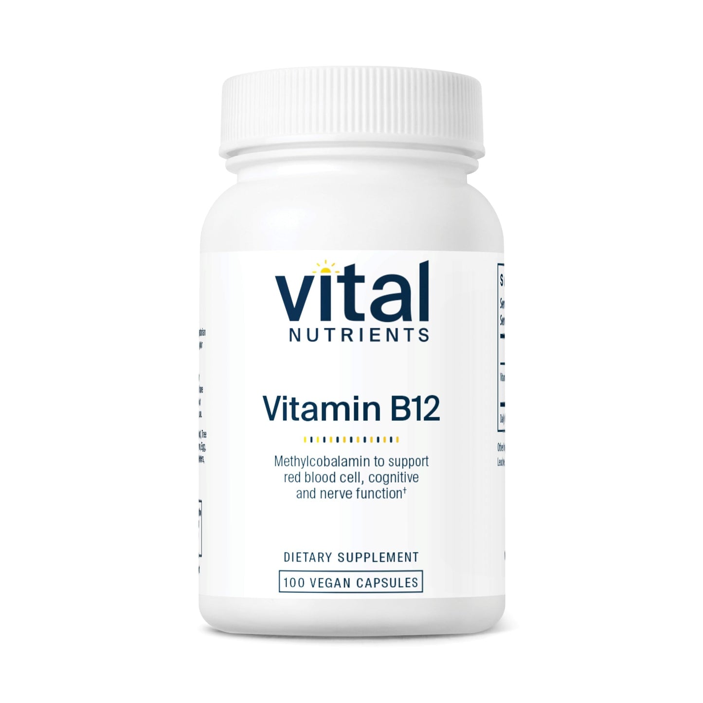 Vital Nutrients Vitamin B12 1000mcg Methylcobalamin for Metabolism, Cognitive & Nervous System Health* - Vegan - High-Potency B12 Supplement - Gluten, Dairy, Soy Free - 100 Capsules