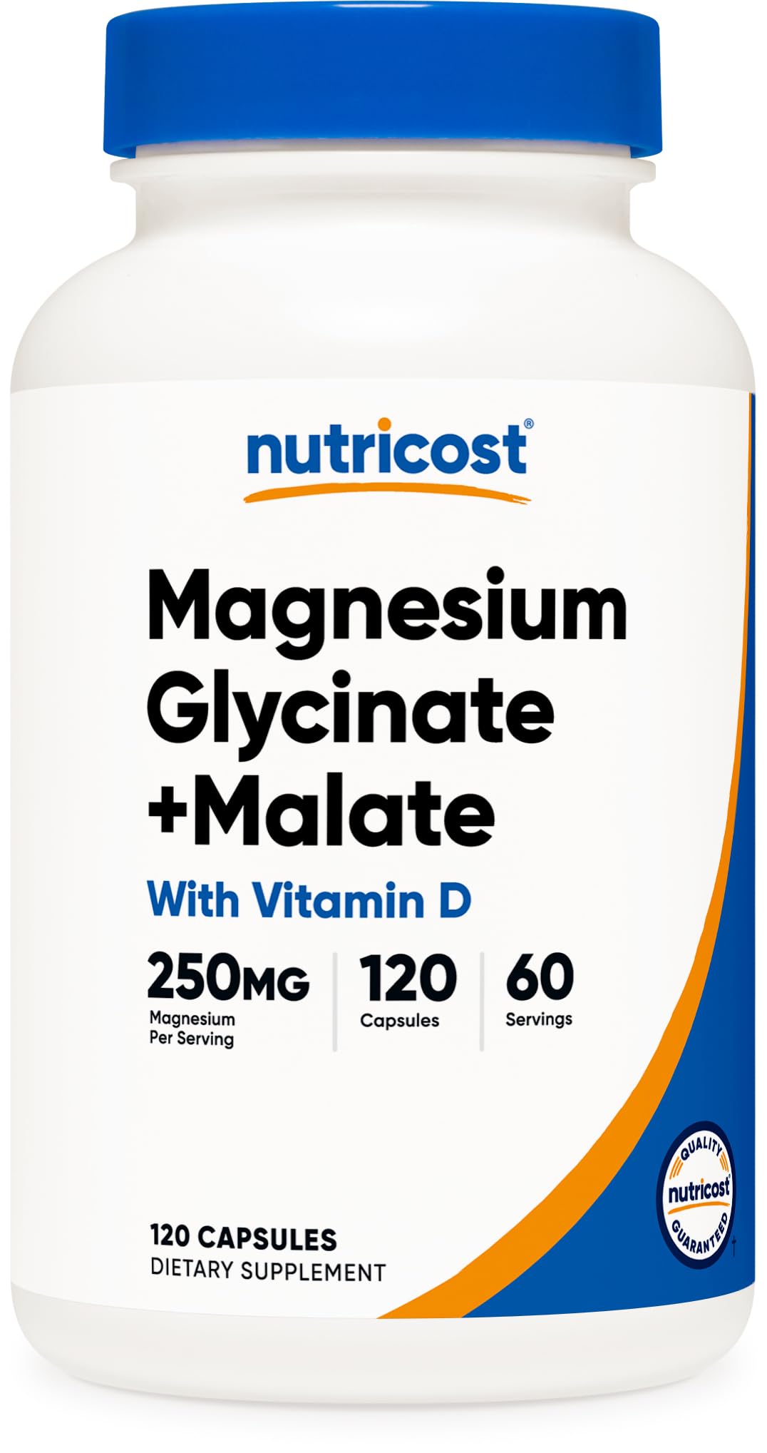 Nutricost Magnesium Glycinate + Malate 250mg Capsules, 120 Count