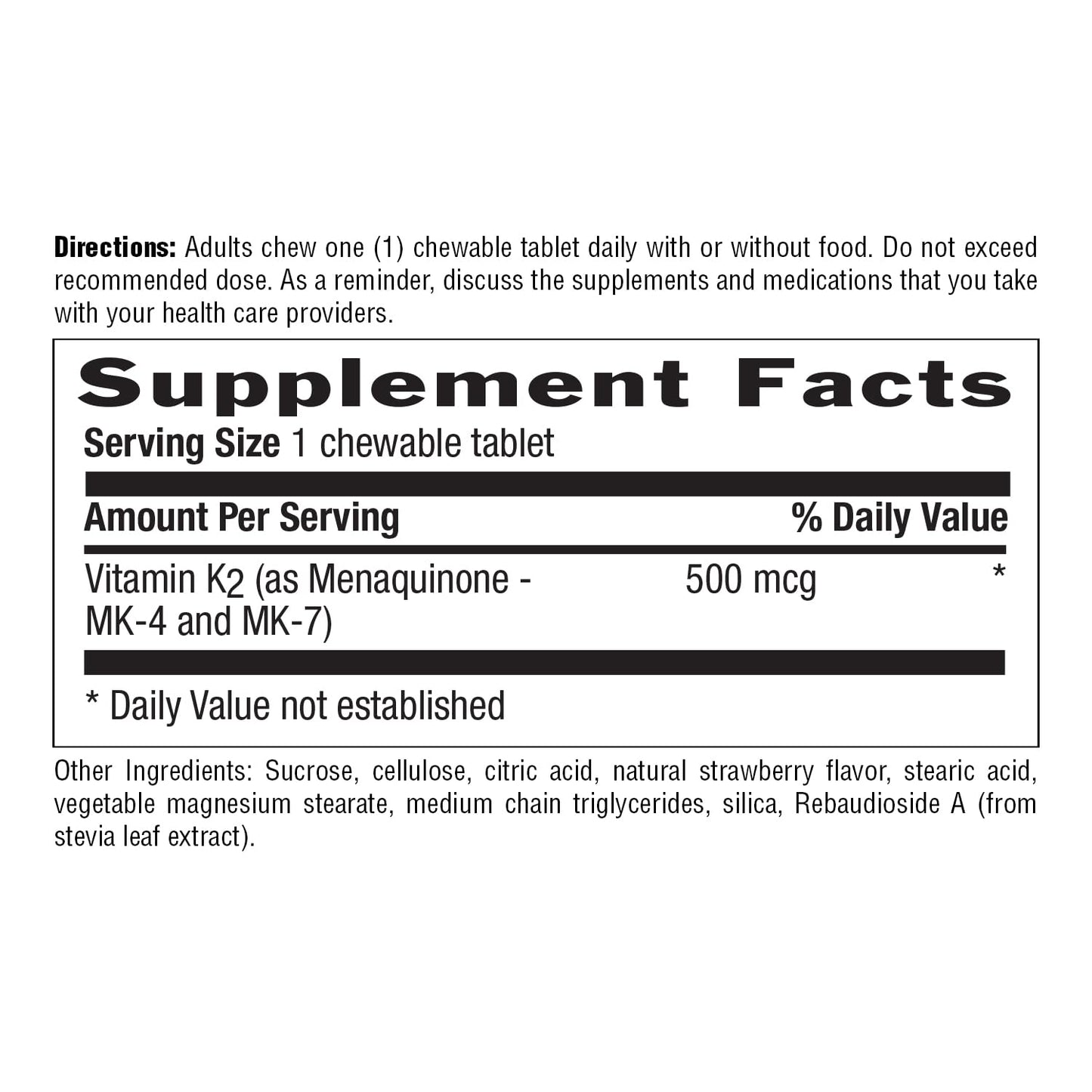 Country Life Vegan K2-500 mcg Tablet, 60 Count