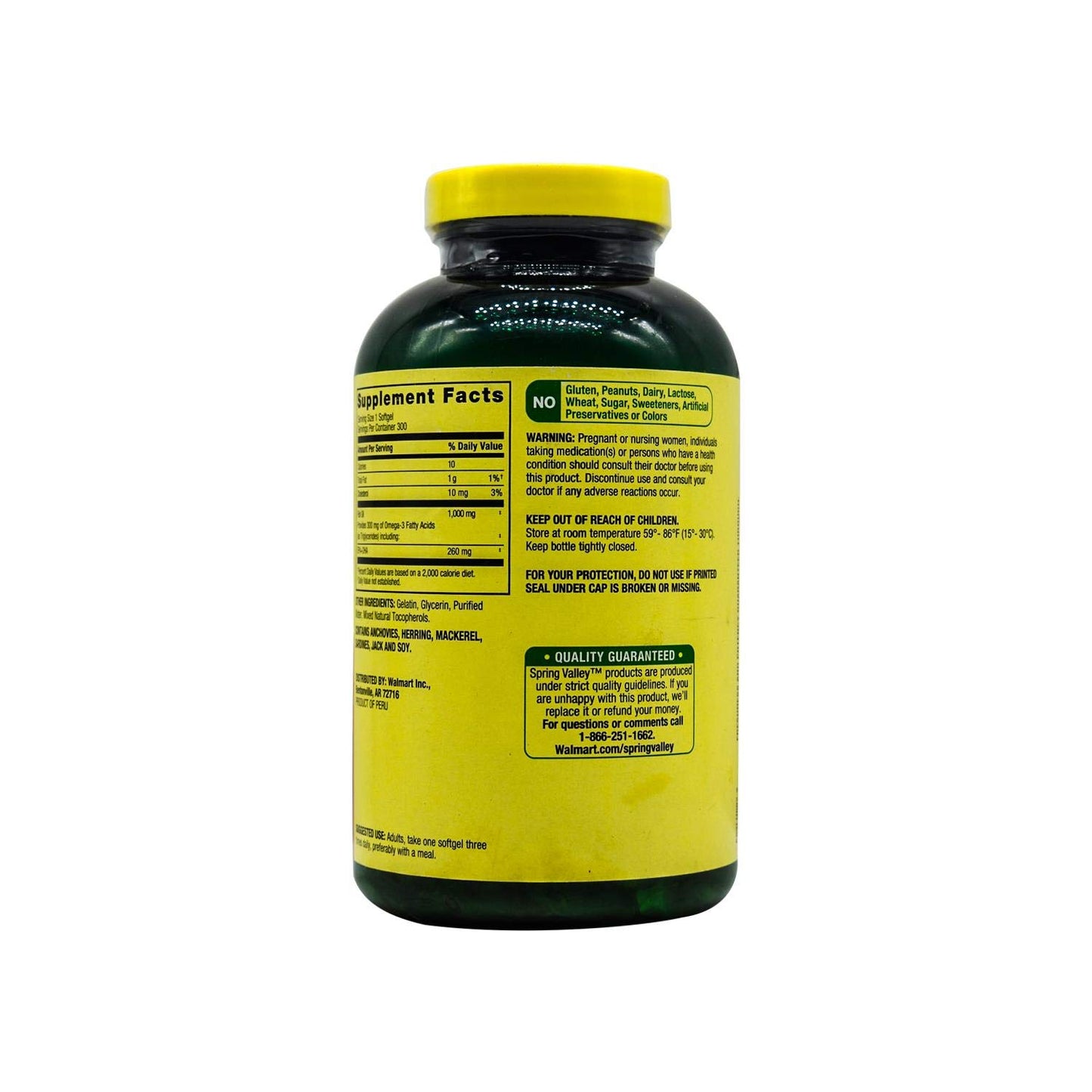 Spring Valley Fish Oil 1000 mg Softgels, 300 Softgels