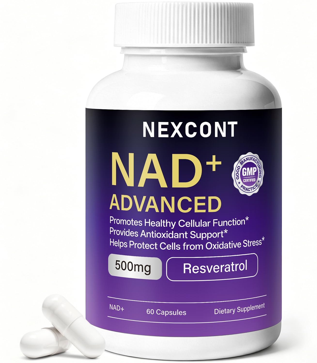 Oopeatol NAD Supplement with Resveratrol 500mg Capsule, 60 Capsules