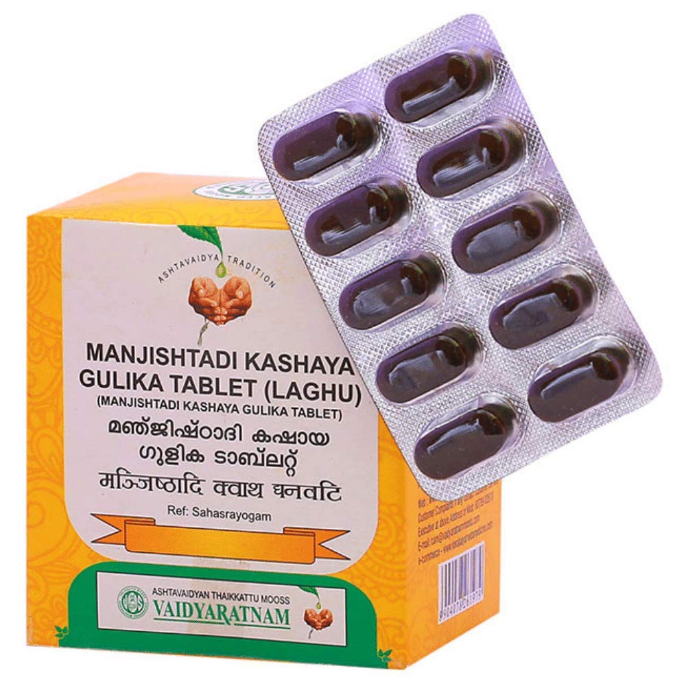 VAIDYARATNAM Manjishtadi Kashaya Gulika Tablets, 1 Tablet